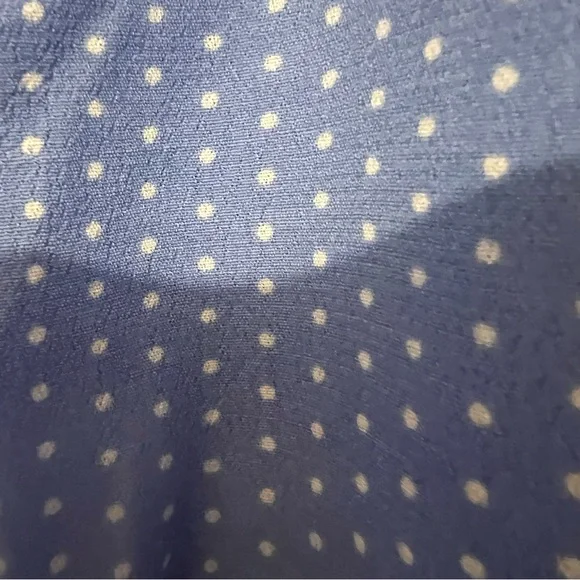 A New Day XXL Woman's Dress Front Button Short Sleeve V Neck Blue White dots - Picture 6 of 11